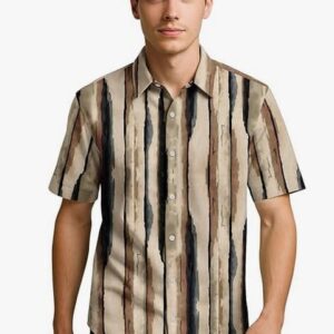 Beige & Black Vertical Abstract