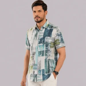 Multicolor Brush Stroke Print Shirt