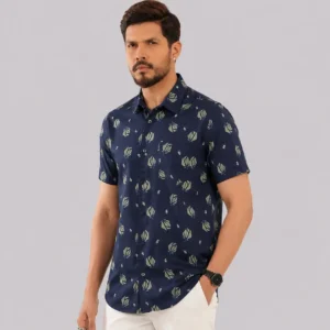 Navy Blue Tulip Print