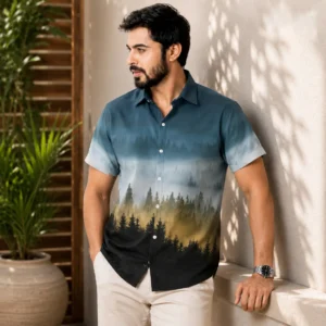 Forest Landscape Print Shirt)