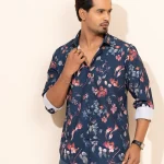Navy Garden Print (MCS111)