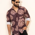 Meroon Leaf Print (MCS115)