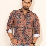 Navy Brown Print (MCS116)